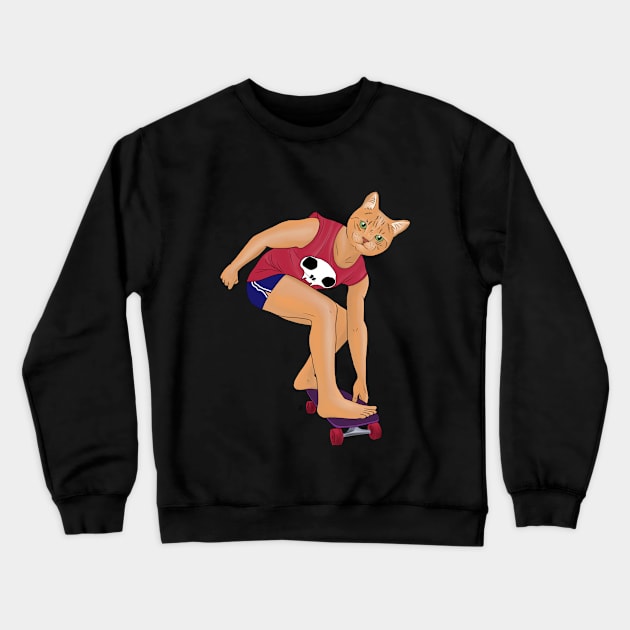 cat Crewneck Sweatshirt by estanisaboal